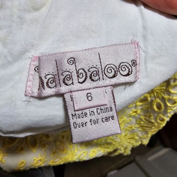 Halabaloo Yellow Floral Eyelet Lace Dress Girls Sz 6 - Picture 6 of 9